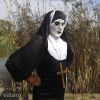 FELNŐTT Horror Apáca Gumi Maszk- Ruhával Teljes szett,Élethű a "The Nun" Cimű Filmből