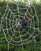 FEHÉR 1,5méteres Rémísztő Élethű Dekoráció Nagy Pókháló Pókkal Új